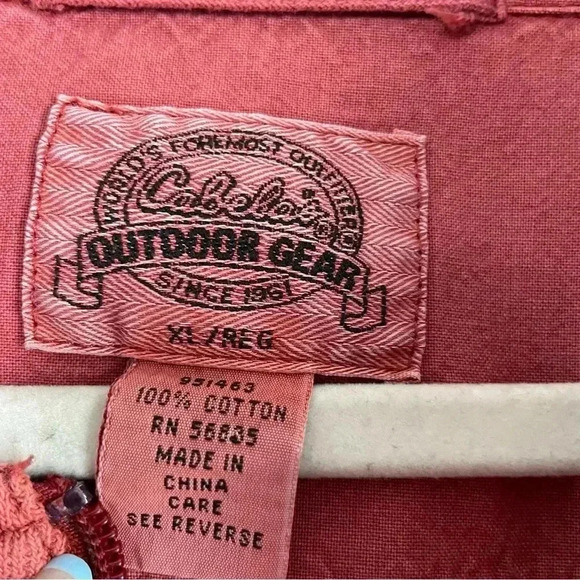 Men’s Cabelas Outdoor Gear 100% Cotton- Washed Red | size XL - Picture 6 of 11